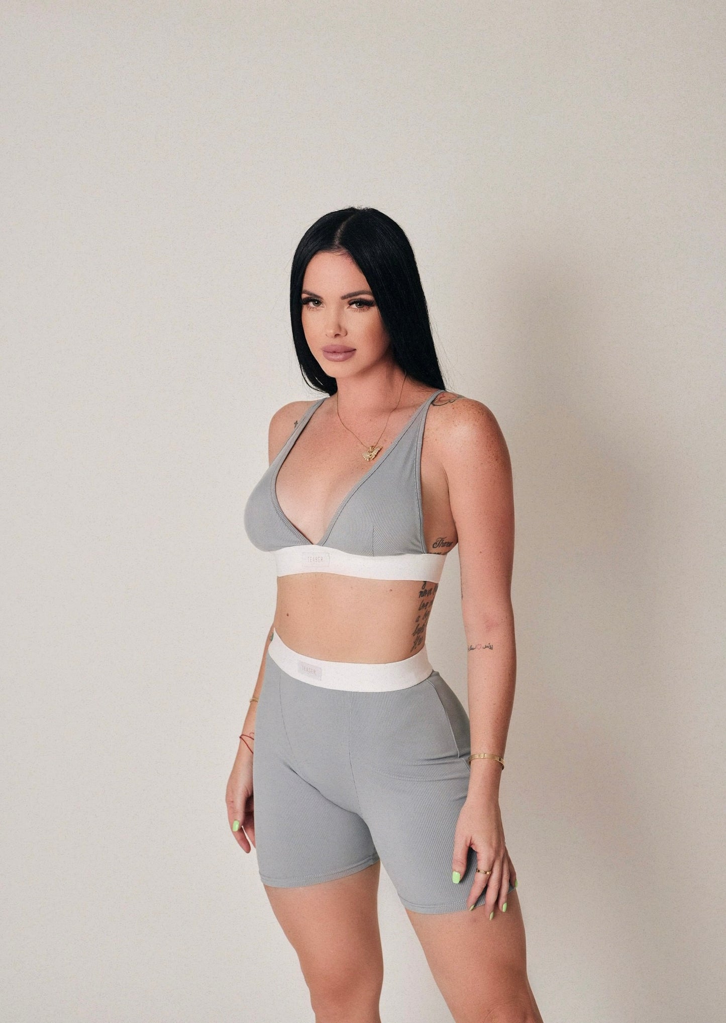 Evelyn boxer set gray